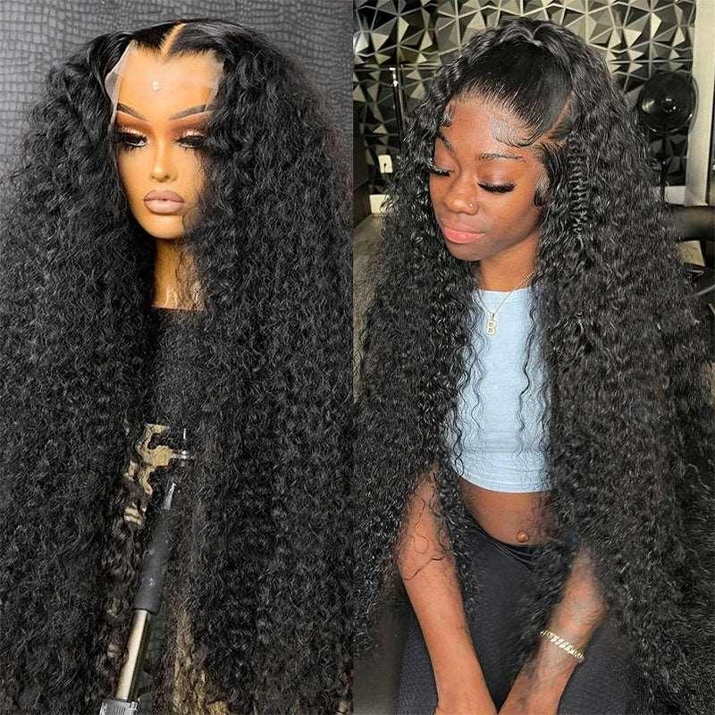 13x4 Frontal Deep Wave Wigs HD Lace Natural Black Wigs