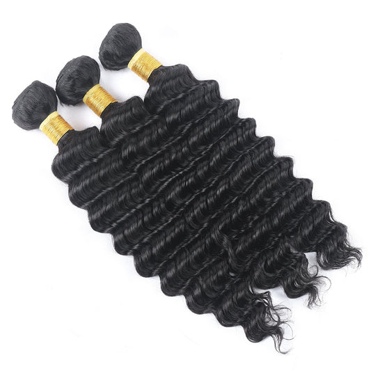 [3-Bundle Discount] Elfewigs Deep Wave, 100% Human Hair Weave | Tangle-Free, No Shedding | Can Be Dyed & Styled